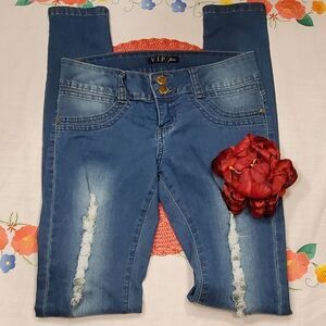 V.I.P.  Blue Skinny Ripped 
Jeans